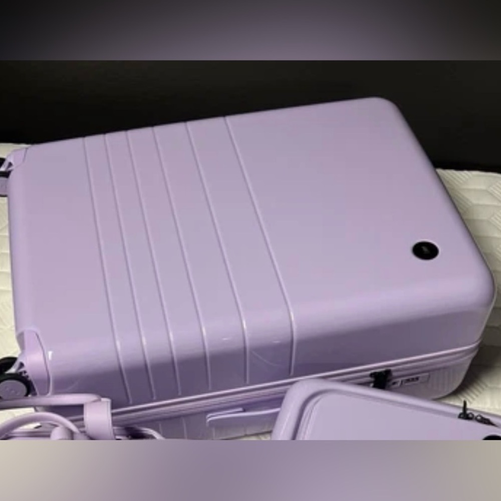 ISO MONOS x Magnolia Bakery Purple Icing Check-In Medium OR Large Suitcase